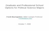 Graduate and Professional SchoolGraduate and … and Professional SchoolGraduate and Professional School Options for Political Science Majors Frank Baumgartner, Miller-LaVigne Professor