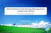 Best Practice from Energy Management Leadership Award · ISO 50001 Process Continual improvement Energy policy Energy planning Management review Implementation ... Management Review