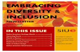 EMBRACING DIVERSITY & INCLUSION - SIUE · EMBRACING DIVERSITY & INCLUSION Newsletter Volume 5 Issue 4 November 2016 Native American/ Alaska Native Heritage Month CURRENT EVENTS