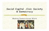Social Capital ,Civic Society & Democracy Key issues I. What is Putnam’s theoryof social capital? II. What is the evidence In Italy? In the US? Worldwide? III . What are the implicationsfor