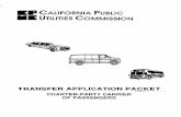 II CALIFORNIA PUBLIC UTILITIES COMMISSION€¦ ·  · 2015-10-07ii . -. california public utilities commission transfer application packet charter-party carrier of passengers