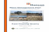 for the East Guyong Quarry - Hanson Information...Blast Management Plan (Incorporating a Blast Monitoring Program) for the East Guyong Quarry February 2013 Prepared by: R.W. CORKERY