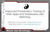 Improved Penetration Testing of Web Apps and Databases ... · Popular Database in Common db2admin/db2ad min ... (Works with all mod_plsql apps without the april 2006 patch!) ... Demo,