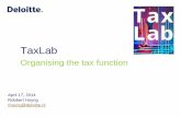 TaxLab - Deloitte US Organising the tax function April 17, ... increased access to internal tax risk control systems ... CIT or VAT tax return
