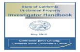 State of California Unclaimed Property Investigator … of California Unclaimed Property Investigator Handbook Unclaimed Property Investigator Handbook John Chiang ·California State