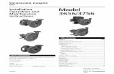 Installation, Model Maintenance 3656/3756 Instructions · in the manual, look for one of the ... it is recommended that the Goulds Pumps coupling be ... Goulds Pump. INSTALLATION