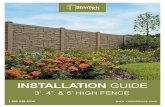 INSTAATIN GUIDE - The Home Depot · INSTAATIN GUIDE 3’, 4’, & 6’ HIGH FENCE 1.866.648.9336 . INSTALLATION GUIDE ... ASTM A513 Hole Diameter 6H X …