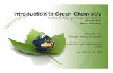 Introduction to Green Chemistry - Home - IGSS'13igss.wdfiles.com/local--files/carl-lecher/Green1.pdf · Introduction to Green Chemistry ... Cyanide spill Bhopal, India (1984) ...