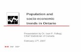 Population and socio-economic trends in Ontario Room/FTD... · Population and socio-economic trends in Ontario ... Toronto area dominates growth in Ontario Source: ... Note: 2001