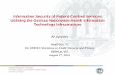 Information Security of Patient-Centred Services … · 2017-07-14 · Aut hent icat e Signat ure Decipher ... Patient-centred services should either store or process ... Information