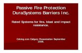 Passive Fire Protection DuraSystems Barriers Inc.refiningcommunity.com/wp-content/uploads/2017/06/Rated-Systems-fo… · Passive Fire Protection DuraSystems Barriers Inc. ... and