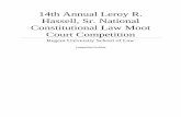 14th Annual Leroy R. Hassell, Sr. National Constitutional ... Annual Leroy R. Hassell, Sr. National Constitutional Law Moot Court Competition Regent University School of Law Competition