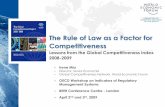 The Rule of Law as a Factor for Competitiveness - OECD.org · The Rule of Law as a Factor for Competitiveness ... 2008-2009 Irene Mia ... Economy Rank 2008 Score Singapore 1 6.20