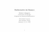 Mathematics in Finance - Analytical Finance - by Jan Römanjanroman.dhis.org/finance/Courses/Math in finance Almgren slides1.pdf · Mathematics in Finance Robert Almgren University