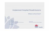 Unplanned Hospital Readmissions - NSW Health Hospital Readmission The next subsequent admission of a patient to a hospital following an index hospital admission (first stay of the