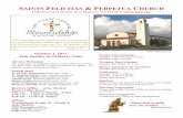 SAINTS FELICITAS & PERPETUA CHURCH - Edl · which you measure will in return be measured out to ... 26th Sunday in Ordinary Time Saints Felicitas & Perpetua Church ... Order your
