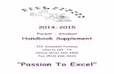 “Passion To Excel” - TXED · 2014-2015 Parent – Student Handbook Supplement 315 Stonewall Parkway Liberty Hill, TX Office (512) 260-4400 Fax (512) 260-4410 “Passion To Excel”