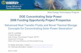 DOE Concentrating Solar Power2008 Funding Opportunity ... · 2008 Funding Opportunity Project Prospectus ... areas that may increase the efficiency and reduce the cost of concentrating