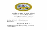 Department of the Army Fiscal Year (FY) 2011 Budget ... of the Army Fiscal Year (FY) 2011 Budget Submission Military Construction, Army Family Housing & Homeowners Assistance Volume