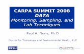 CARPA SUMMIT 2008 DATA Monitoring, Sampling, … SUMMIT 2008 DATA Monitoring, Sampling, and ... •PAHs •Total particulate ... Monitoring, Sampling, and Lab Techniques for Major