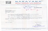 NARAYANA@ - Dental Council of India DENTAL COLLEGE A D HOSPITAL (Recognized by the MH and FW, Govt. of India and Dental Council of India) (Affiliated …