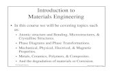 Introduction to Materials Engineering - yourotherteacher.com · Materials Engineering Defects in Crystalline Structures ... properties of crystalline materials by controlling the