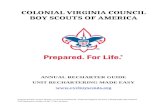 ANNUAL RECHARTER GUIDE - Colonial Virginia ... · Web viewCVC Recharter Guide v1.60, 7 Oct 16.docx 1 21 COLONIAL VIRGINIA COUNCIL BOY SCOUTS OF AMERICA ANNUAL RECHARTER GUIDE UNIT