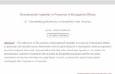 Gravitational Instability in Presence of Dissipative Effects€¦ · Gravitational Instability in Presence of Dissipative Effects 3rd Stueckelberg Workshop on Relativistic Field Theories