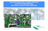Latest development for recycling of PU foam out of end-of ...€¦ · with liquid additives ... -up to 50%of conventional polyol for production of rigid PU foam for insulation ...