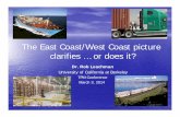 The East Coast/West Coast picture clarifies … or does it? East Coast/West Coast picture clarifies … or does it? ... Continental USA follow one of three types of ... • 2005 distribution