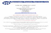 SALES PRICE LISTspecialisttheatreservices.co.uk/STS Sales Price List.pdf · 2018-04-27 · SALES PRICE LIST April 2018 Specialist Theatre Services Ltd ... P2/13 DXX 800w 75 Redhead