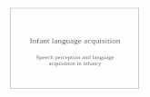 acquisition in infancy Speech perception and language ... · Learn to pay attention to speech itself, more than to face or ... and 12-14 months all discriminated Zulu and English