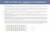 TOP 20 Tips for Cabinet Installation - EZ-Level 20 Tips2013.pdf · TOP 20 Tips for Cabinet Installation by ... our stud-marks show up just above our ledger boards making screwing