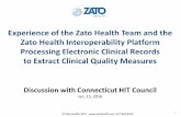 Experience of the Zato Health Team and the Zato Health ... of the Zato Health Team and the ... Additional Zato Team Experience ... intervention at the point of care and reduce readmissions