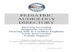 PEDIATRIC AUDIOLOGY DIRECTORY - Infant Hearing Pediatric... · PEDIATRIC AUDIOLOGY DIRECTORY ... East Tennessee Region 1 Middle Tennessee Region 6 West Tennessee Region ... Email: