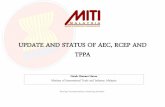 UPDATE AND STATUS OF AEC, RCEP AND TPPA - jcci.or.jp and status of AEC, RCEP, TPPA.pdf · UPDATE AND STATUS OF AEC, RCEP AND ... Engineering, Nursing, Achitectural, Medical Practitioners,