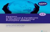 Pearson LCCI Level 3 Certiﬁ cate in Modern Marketing ... · Pearson LCCI Level 3 Certificate in Modern Marketing Principles ... • Students should answer questions. • Questions