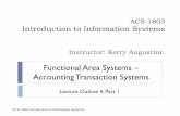 Functional Area Systems Accounting Transaction …courses.acs.uwinnipeg.ca/1803-052/LOutline_4-1_F_15.pdfExpenditure cycle Accounting Transaction Cycle 5 Expenditure Cycle Revenue