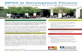 MPhil in Development Finance - Africagrowth Institute - It ... Development Fin/UCT_brochure.pdf · MPhil in Development Finance A Unique Finance Degree for Emerging Economies DURATION