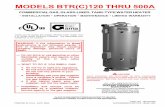 MODELS BTR(C)120 THRU 500A - Water Heaters · 1 models btr(c)120 thru 500a commercial gas, glass-lined, tank-type water heater • installation • operation • maintenance • limited
