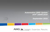 Automotive QMS Update IATF 16949:2016 September 2016mahdi.hashemitabar.com/.../automotive-qms-update-iatf-16949-2016.pdf · ISO/TS 16949 to explicitly make Top Management responsible