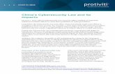 China’s Cybersecurity Law and Its - Protiviti€™s Cybersecurity Law and Its Impacts On June 1, ... a white paper titled The Internet in China, ... Cybersecurity Law outline its