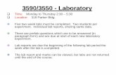3590/3550 - Laboratoryhome.cc.umanitoba.ca/~wardat/Overview of lab 2016.pdf · 3590/3550 - Laboratory Time: ... The lab report constitutes 50% of the final ... conclusions even if