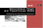 Stonelaw High S3 Technical BGE · PDF file2015-12-21 · Sketching and Rendering Homework ... Homework Task 1- 2D Sketching Sketch the following shapes freehand using an HB pencil.