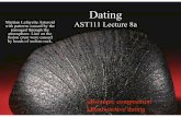 Dating - University of Rochesterastro.pas.rochester.edu/~aquillen/ast111/Lectures/Lecture8a.key.pdfDating Martian Lafayette Asteroid AST111 Lecture 8a with patterns caused by the passaged