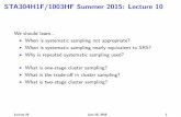 STA304H1F/1003HF Summer 2015: Lecture 10 - … Summer 2015: Lecture 10 ... Lecture 10 June 16, 2015 4. ... 151 = 0:48 I Variance estimate??? ...