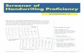 Screener of Handwriting Proficiencyscreener.hwtears.com/pdf/ScoringPacketGK.pdfScreener of Handwriting Proficiency. Get ready to score: ... score results, ... Putting words too close