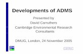 Developments of ADMS - CERC, Environmental software …€¦ · Developments of ADMS Presented by ... Calculation of the surface sensible heat flux over th i diff t f l d d tthe sea