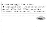 Geology of the Tungsten, Antimony and Gold Deposits … · Geology of the Tungsten, Antimony and Gold Deposits ... GEOLOGY OF THE TUNGSTEN, ANTIMONY, AND GOLD DEPOSITS NEAR ... mittently