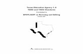 Texas Education Agency 1-8 Correlation · Texas Education Agency 1–8 ... 1.20.E use conventional spelling of familiar words in final drafts EDITING ... including subject-verb agreement;